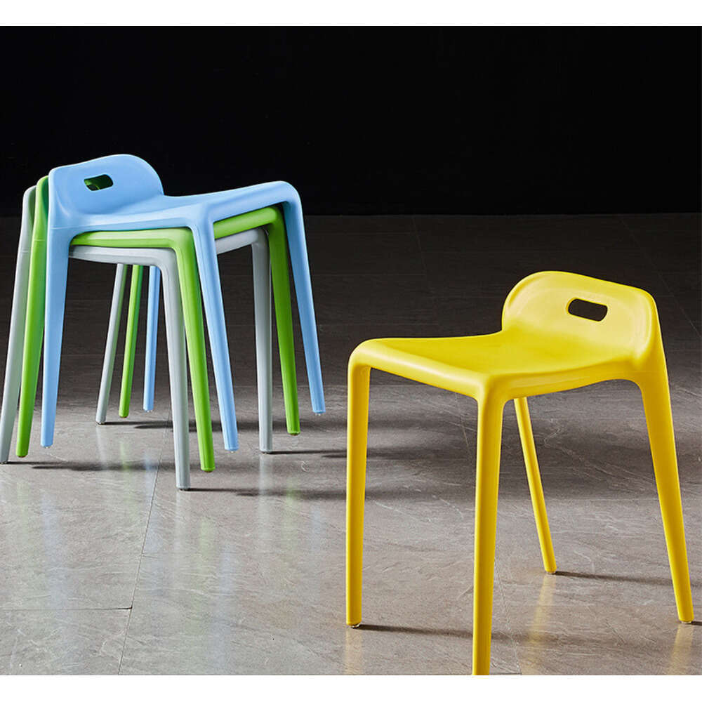 0179 Plastic thickened for home use, living dining, high simple modern table square stool, dining room and other chairs