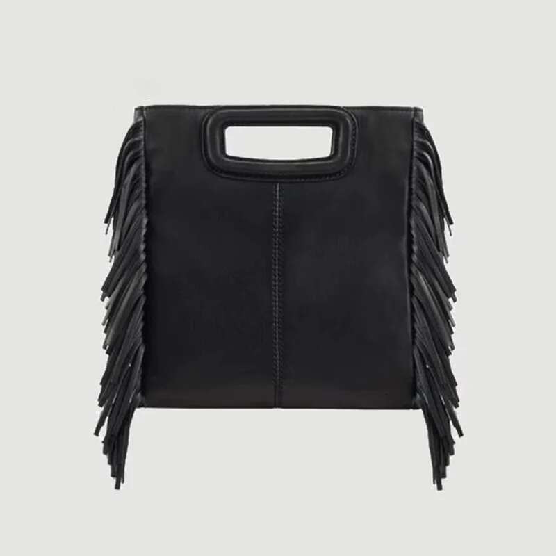 2024 New Women Stylish Shoulder High Quality Black Sheepskin Crossbody Design Ladies Vintage Leather Bag