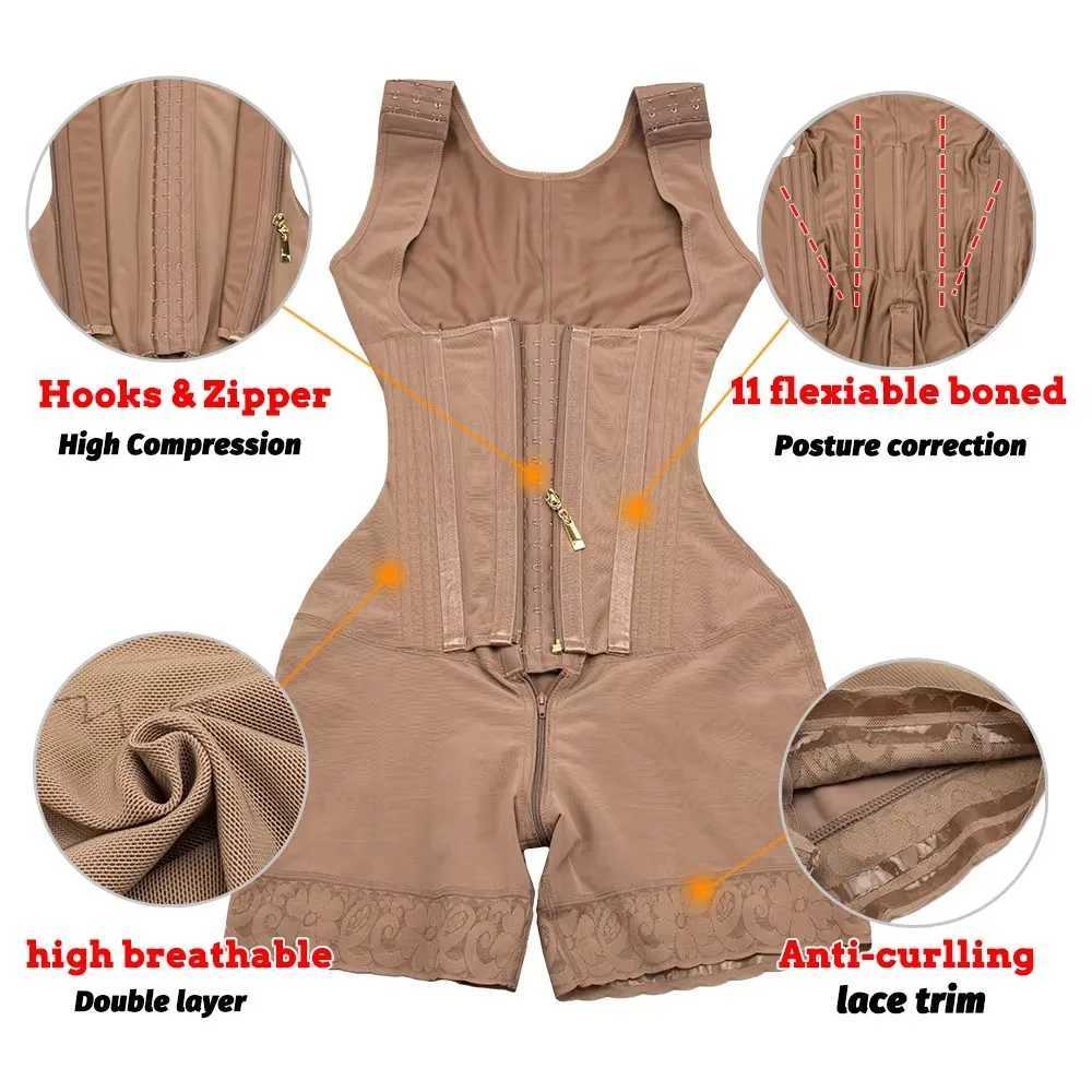 High Compression Girdle Shaper Colombian Fajas Shapewear Postpartum Belly flat Sheath Waist Trainer Belts Woman Extreme Corset W250120
