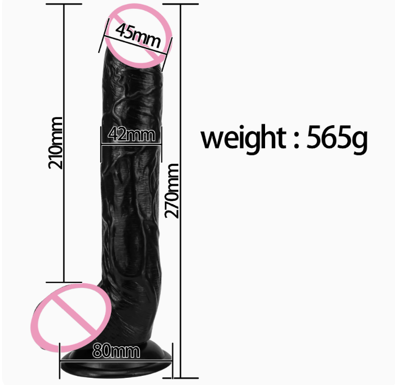 PVC Unisex Realistic Dildo with Suction Base - Adjustable Size for Couples' Play