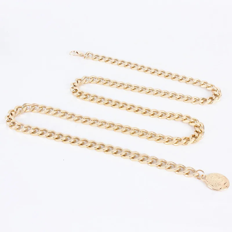 Fashion belt womens metal chain hip high silver gold pendant tassel belt womens accessories 250110