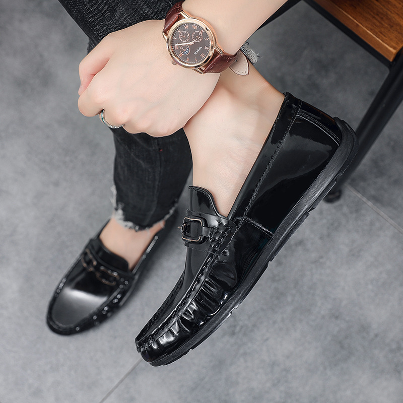 Men's Summer beanie soft soled hot slip-on lazy casual Driving loafers leather shoes men