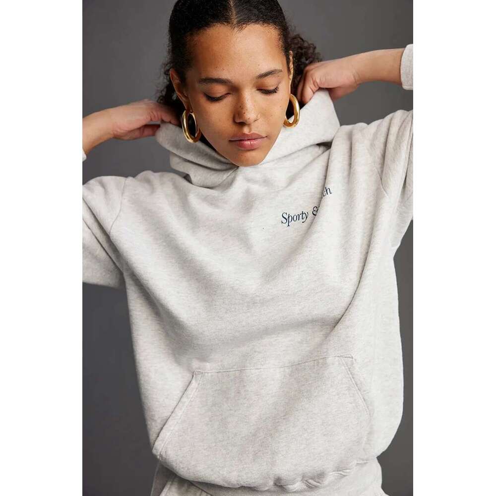 New North American Niche Sport&Rich Letter Printed Fleece Women's Hooded Sweatshirt