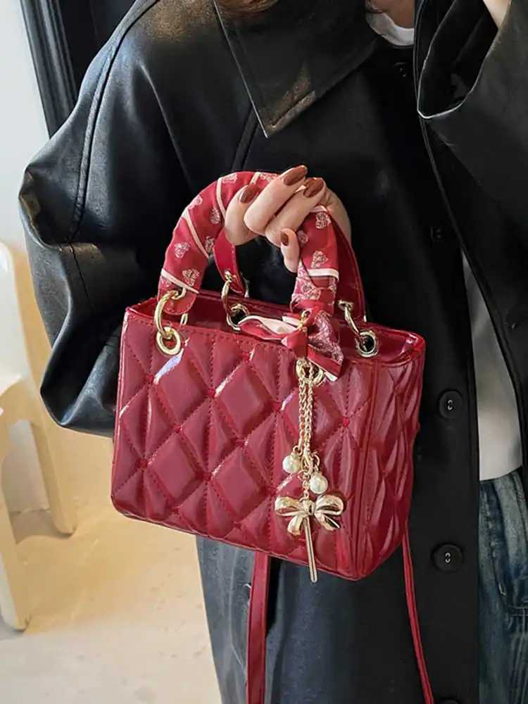 Small Square Bag Red Handbag For Wen Spring Autumn Fiable Design Single Shoder Crossbody Bag High-end Handheld Bags Z250120