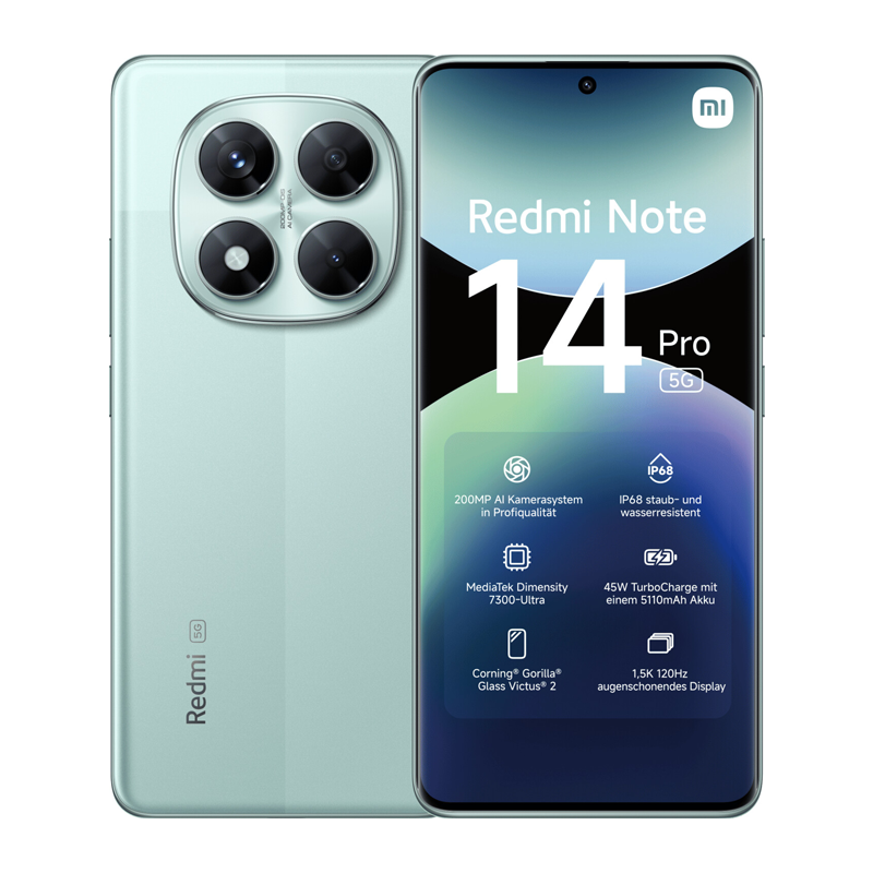 Redmi Note 14 Pro 5G Global Version Smartphone Dimensity 7300-Ultra NFC 200MP Camera 1.5K 120Hz AMOLED Display