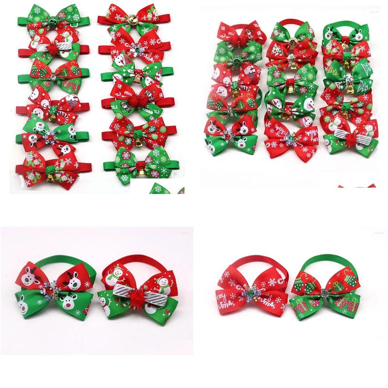 Apparel Accessories 50Pcs Christmas Bow Tie Dogs Pets Samll Cat Puppy Bowties For Small Drop Delivery Pet Supplies Dhqkn