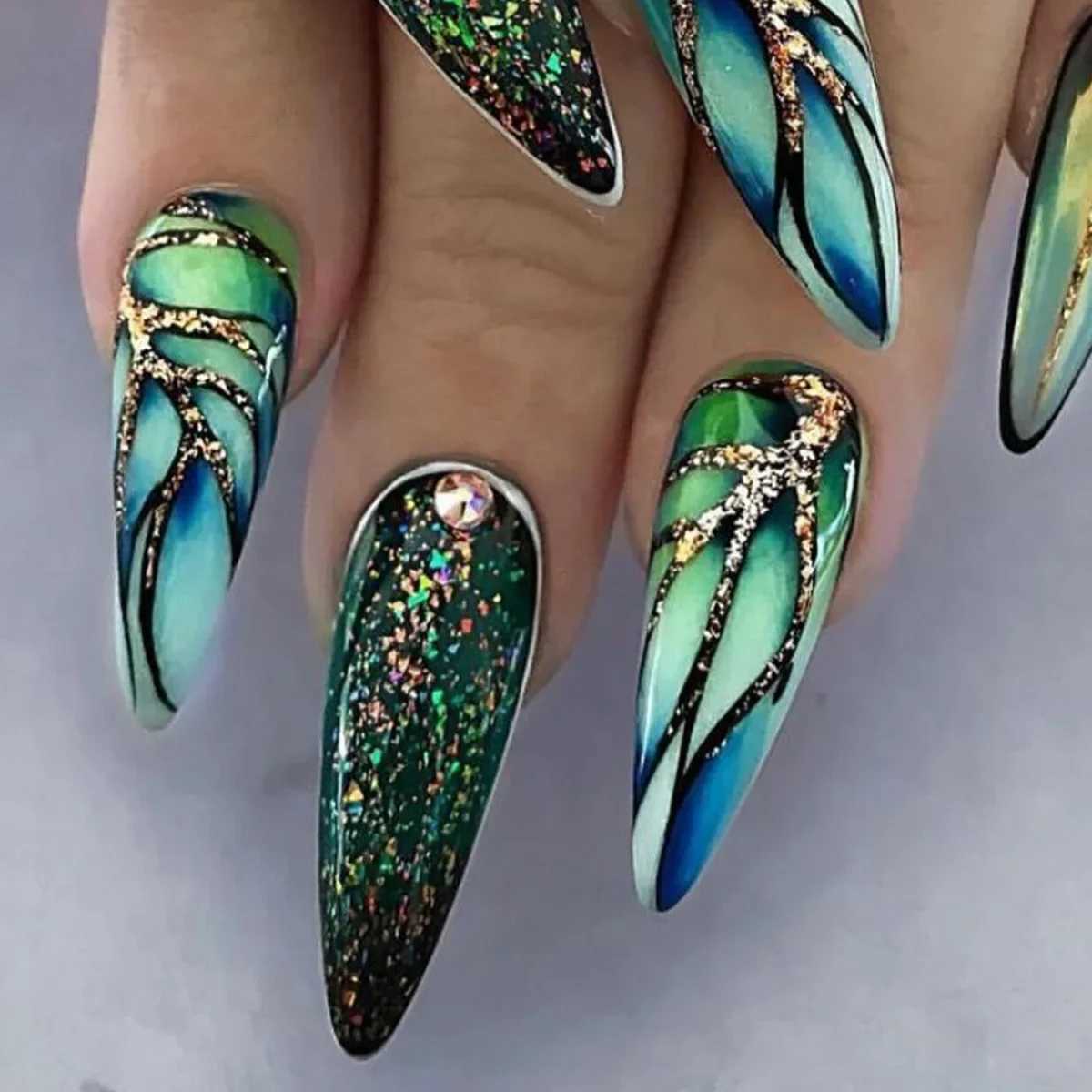 24Pcs Simple Pink Press on Nails Shiny Glitter False Nail On Almond Fake Nails with Glue Wearable Acrylic Full Cover Nail TipsW250120