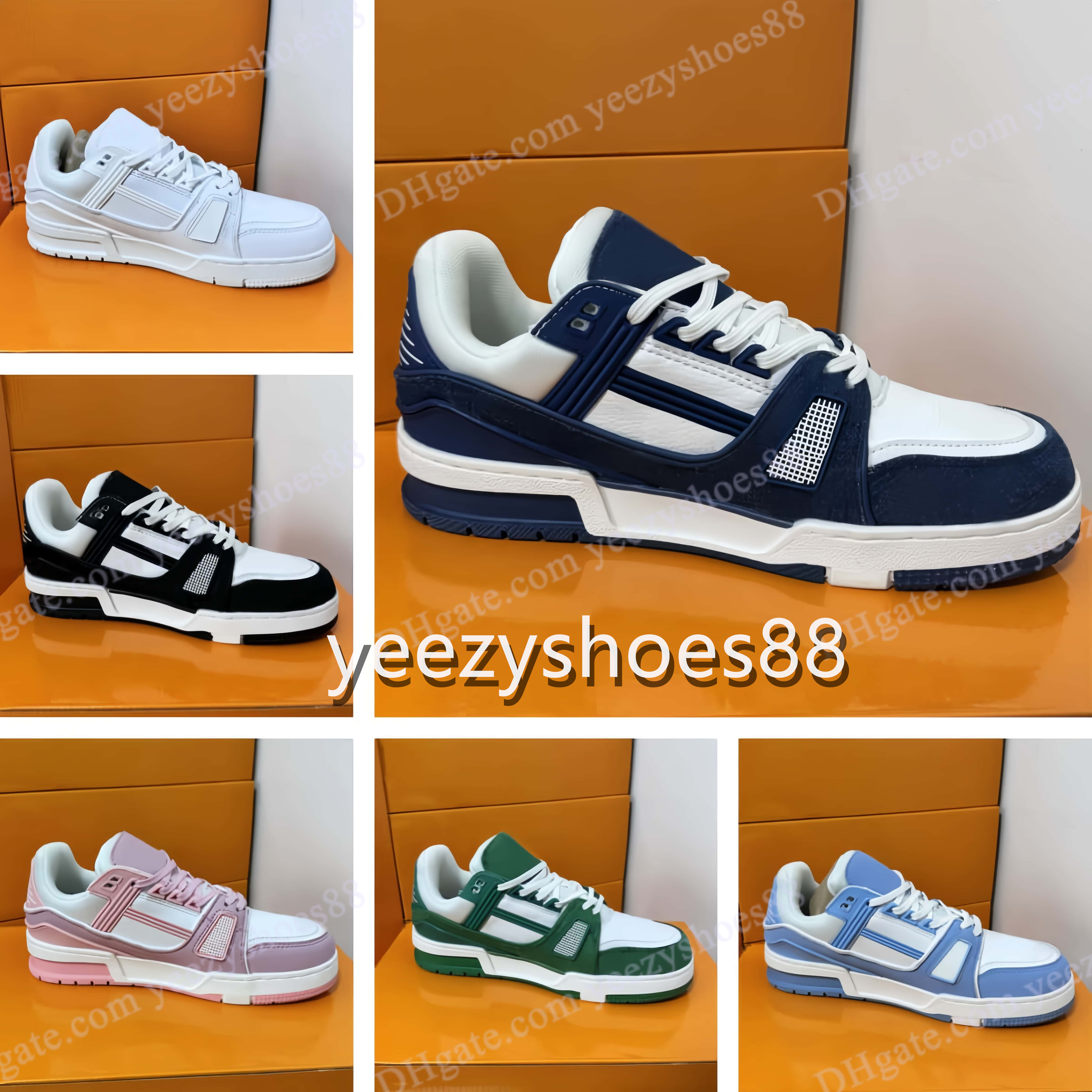 Pure Luxury designer casual shoes Sneaker triple white pink sky blue black green yellow denim low mens sneakers women