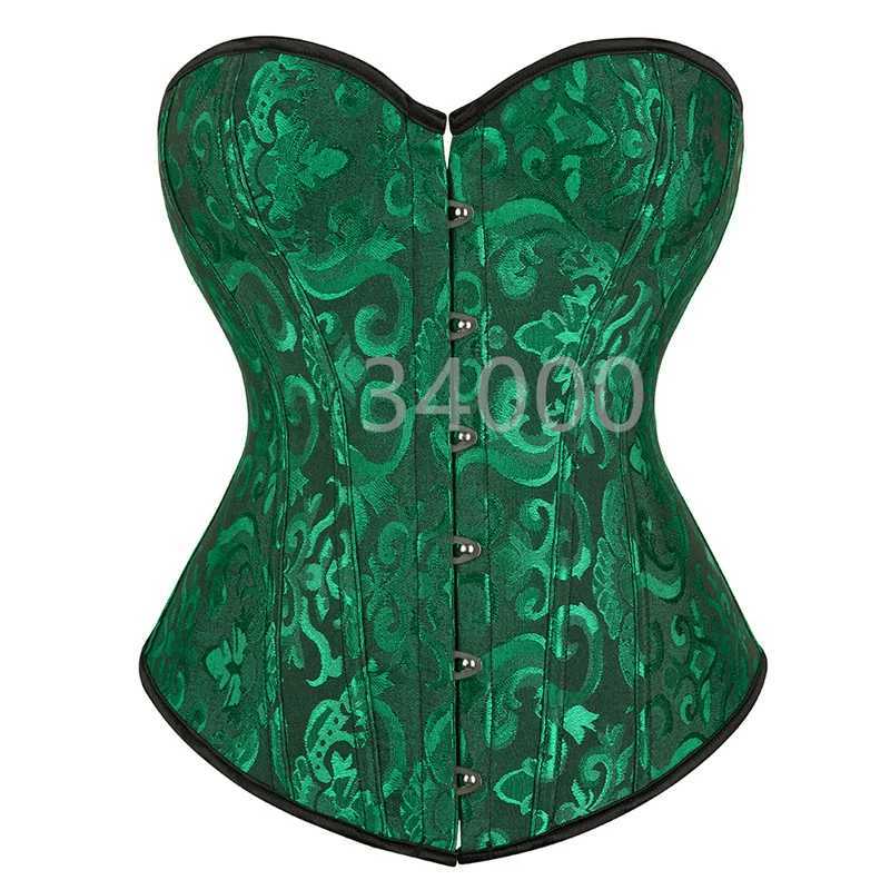 Green tight corset Bustier top sexy lace push up plus size printed tight corset Overbust Gothic Victorian funny retro clothing W250120