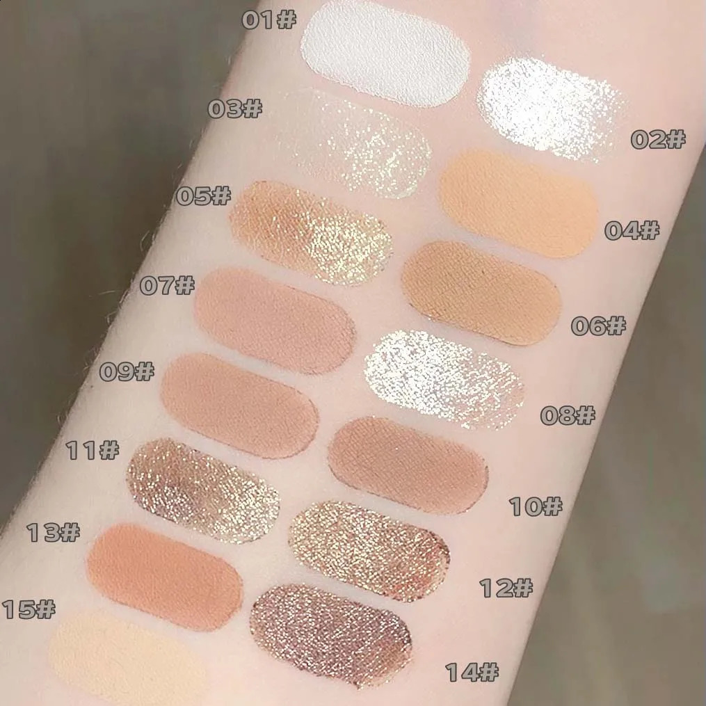 White Eyeliner Shiny Glitter Eyeshadow Stick Eye Liner Pen 15 Colors Matte Brown Pink Pearlescent Eyes Makeup Brighten Silkworm 250117