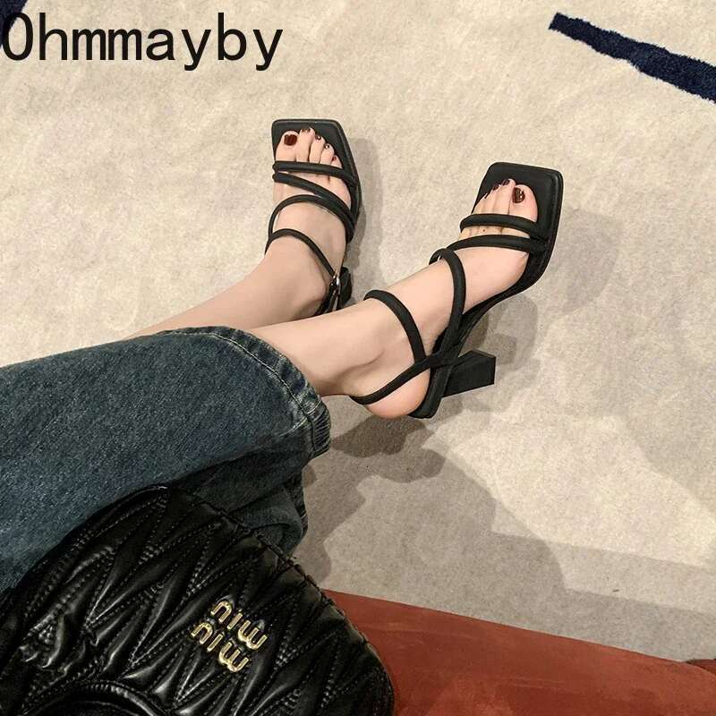Designer Summer Women Sandals Fashion Elegant Narrow Band Shoes Ladies Outdoor Party Dress High Heel Sandalias