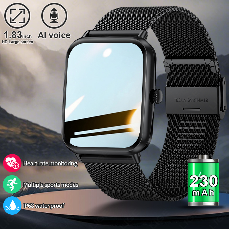 LIGE's latest Bluetooth smartwatch sports meter step multi-functional watch lift screen light sleep monitoring music control Bluetooth call Remot