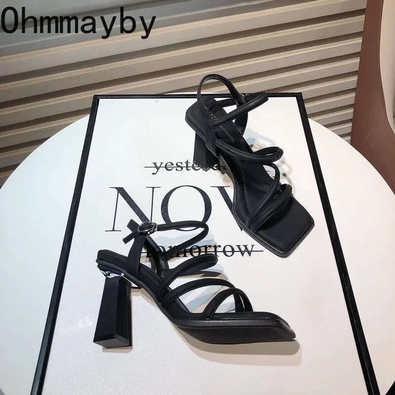 Designer Summer Women Sandals Fashion Elegant Narrow Band Shoes Ladies Outdoor Party Dress High Heel Sandalias