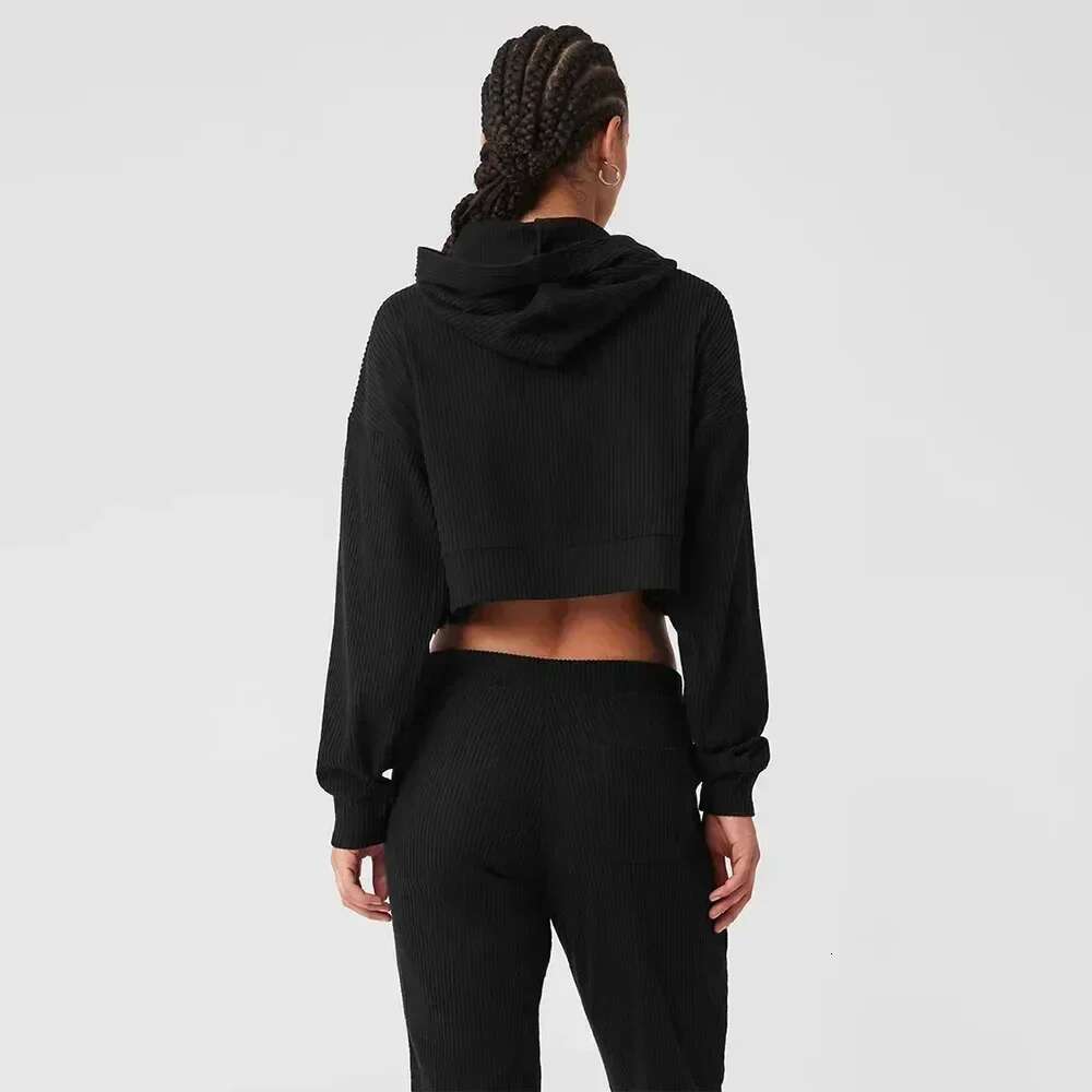 Set MUSE HOODIE SWEATPANT Short Side Split Top Sweat Shirt Loose Women's Hooded Yoga Ribbed Gym Workout Suit For Women