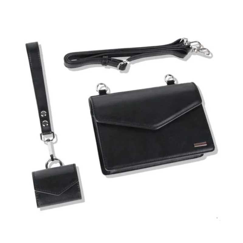 Vintage Man Small Square Bag Solid Black Designer Shoder Bag with Coin Purse 2023 New Leather Flip Messenger Bags box 2pcs Set Z250120