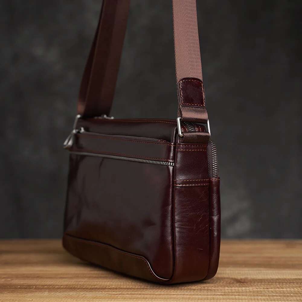 ZRCX Men's 100% Genuine Leather Baowhide Crossbody Bag Men Shoulder Large Capacity For Male Messenger Tote Bags