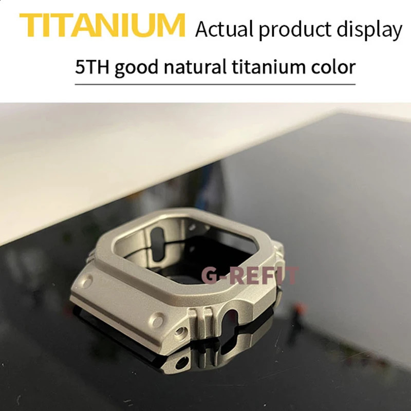 G-Refit 5TH alloy DW5600 G5600E GWM5610 GWB5600 Watchbands Bezel Strap Set Watchband Metal/Case black band With Tools 241230