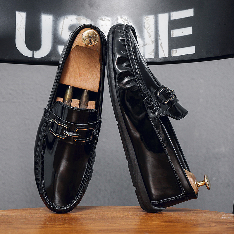 Men's Summer beanie soft soled hot slip-on lazy casual Driving loafers leather shoes men