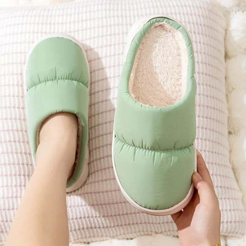 Slippers Women's Winter Home Couple Warm Non Slip Plush Cotton Comfort Thick Soled or Anti Cold zhanyishengli