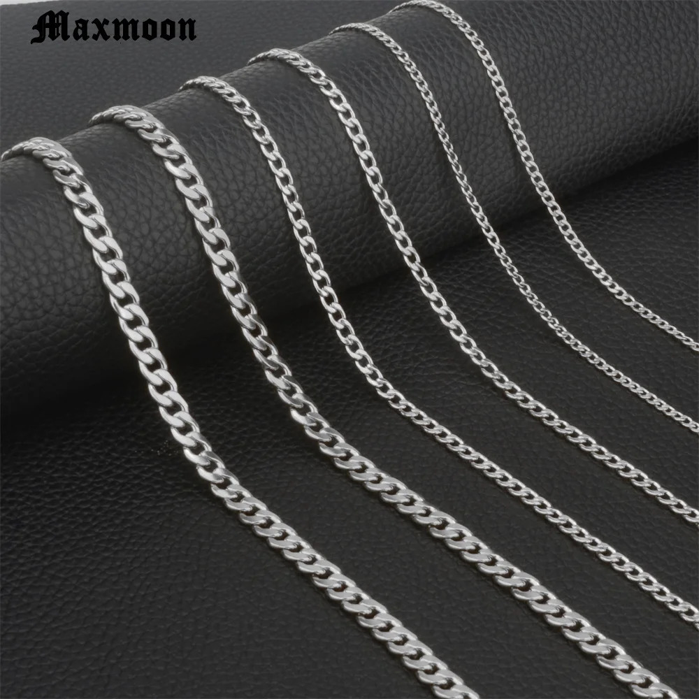 Men Simple 311mm Stainless Steel Cuban Link Chain Necklaces for Male Jewelry Solid Gold Black Tone Gifts Miami Curb 250114