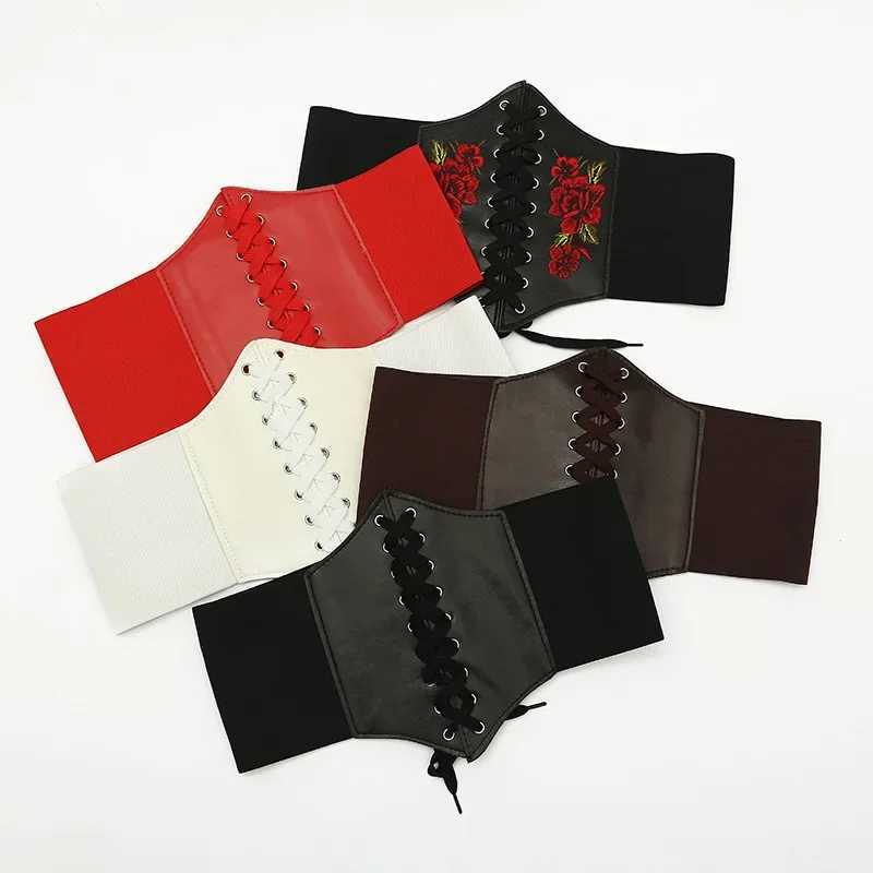Women Elastic Wide Corset Belts Faux Leather Slimming Shaping Girdle Belt Tight High Waist Versatile for Daily Bustier Corsets W250120