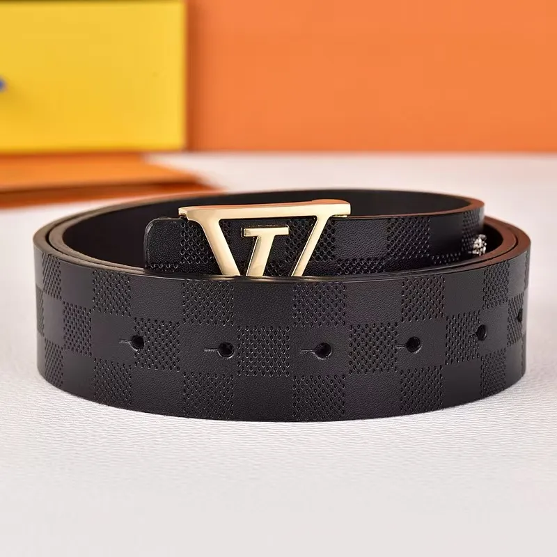 Designer belt fashion buckle genuine leather belt Width 4.0cm 20 Styles Highly Quality with Box designer men women mens belts AAAAA208 black