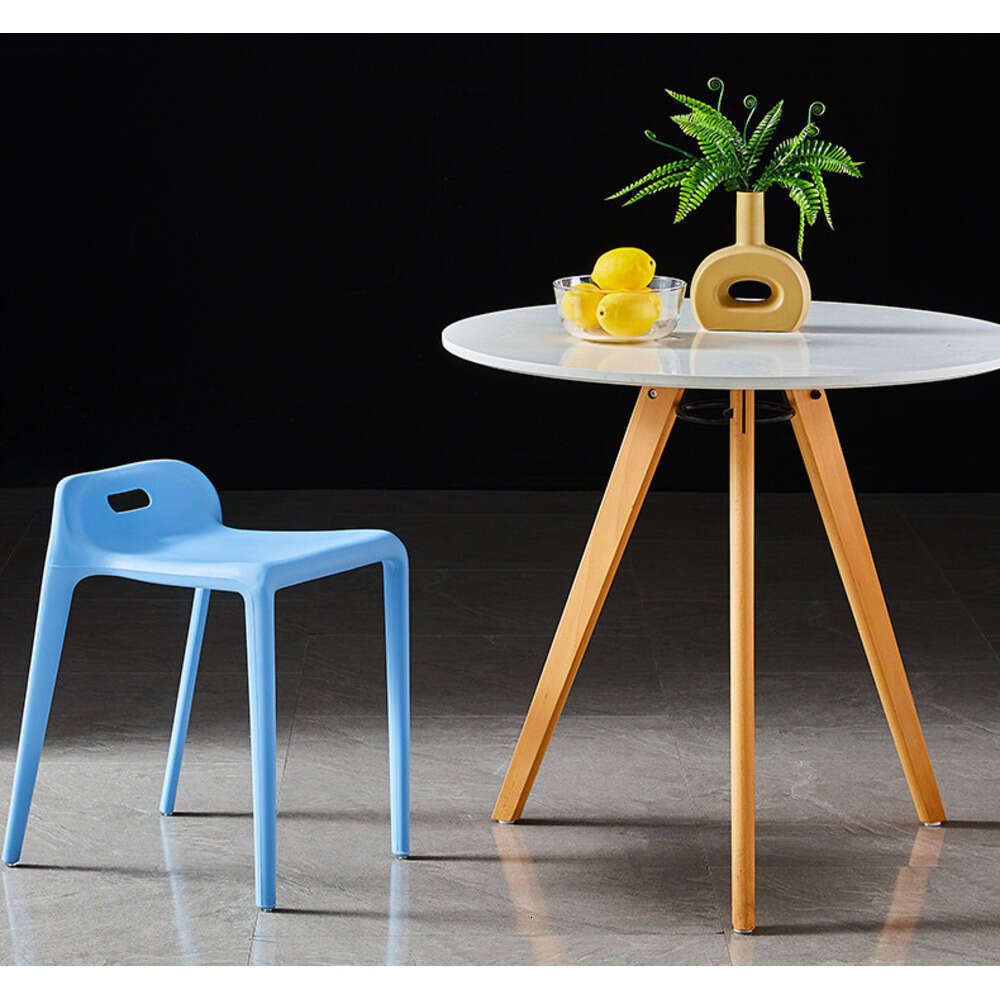 0179 Plastic thickened for home use, living dining, high simple modern table square stool, dining room and other chairs