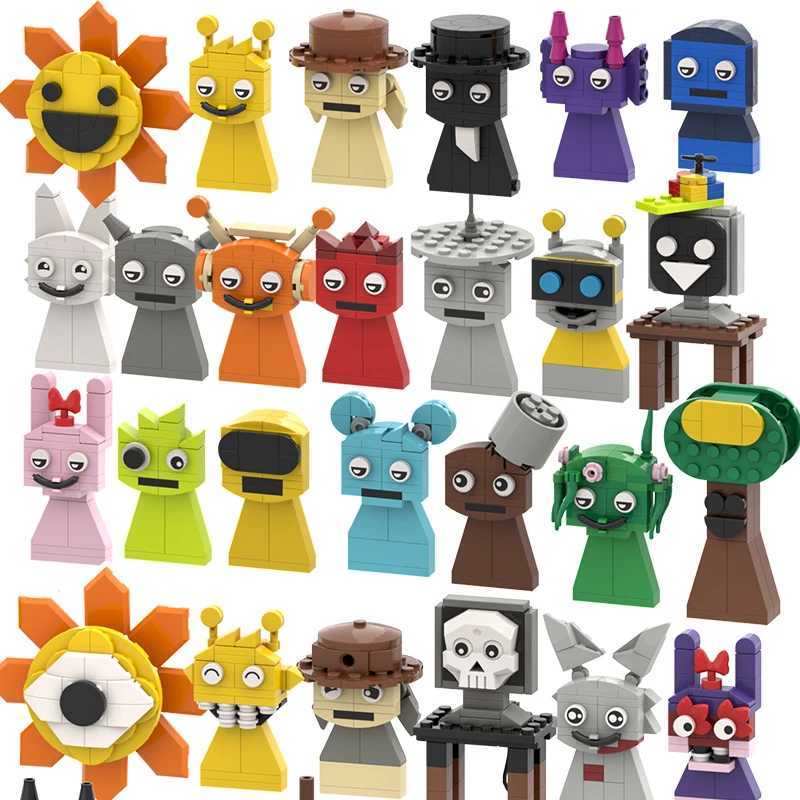 MOC Horror Movie Incredibox Sprunki Bricks Incredibox Sprunki Building Blocks Horror Game Figure Toys Gift Music Box W250115