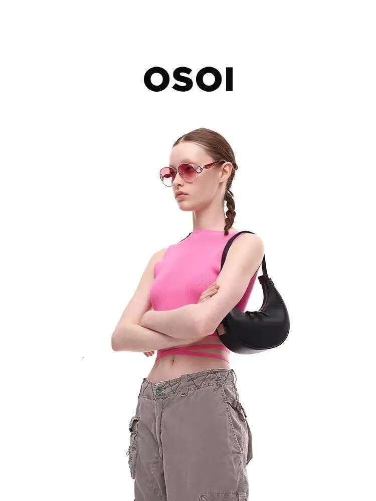 OSOI Korean Women's Moon Bend Casual Fashion One Shoulder Underarm Handheld Crescent Bag