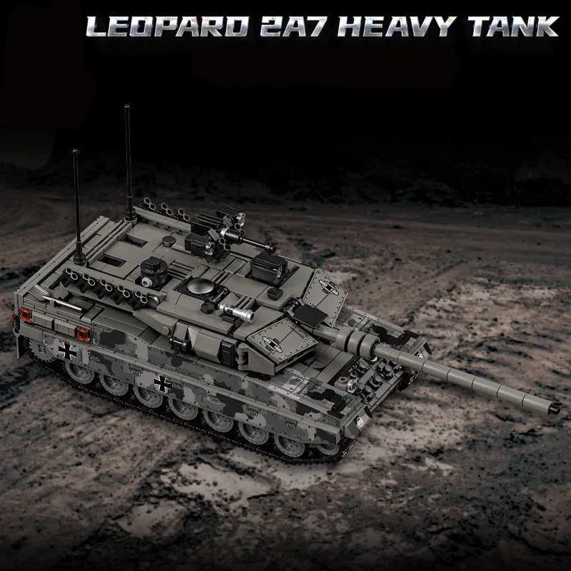 Military WW2 MOC 1009pcs Leopard 2A7 Army Main Battle Tank Soldiers Figures Building Blocks Bricks Set For Children Boys Gifts W250115