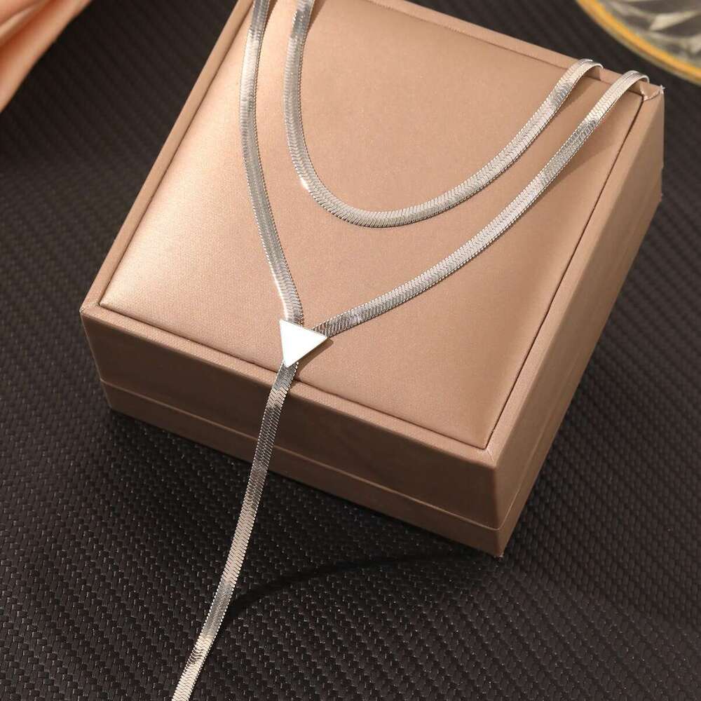 Jewelry hip-hop minimalist snake bone collarbone choker French niche metal chain necklace