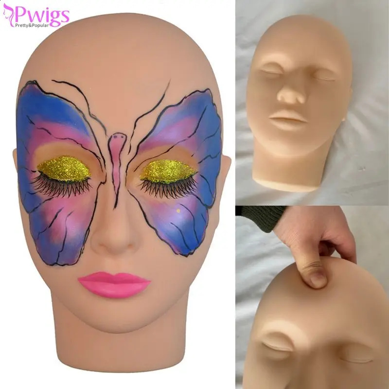 Mannequin Head High-quality Skin Massage And Makeup Closed Eyes Face Makeup Trainning For Eyelash Makeup Practice Makeup Model 250114