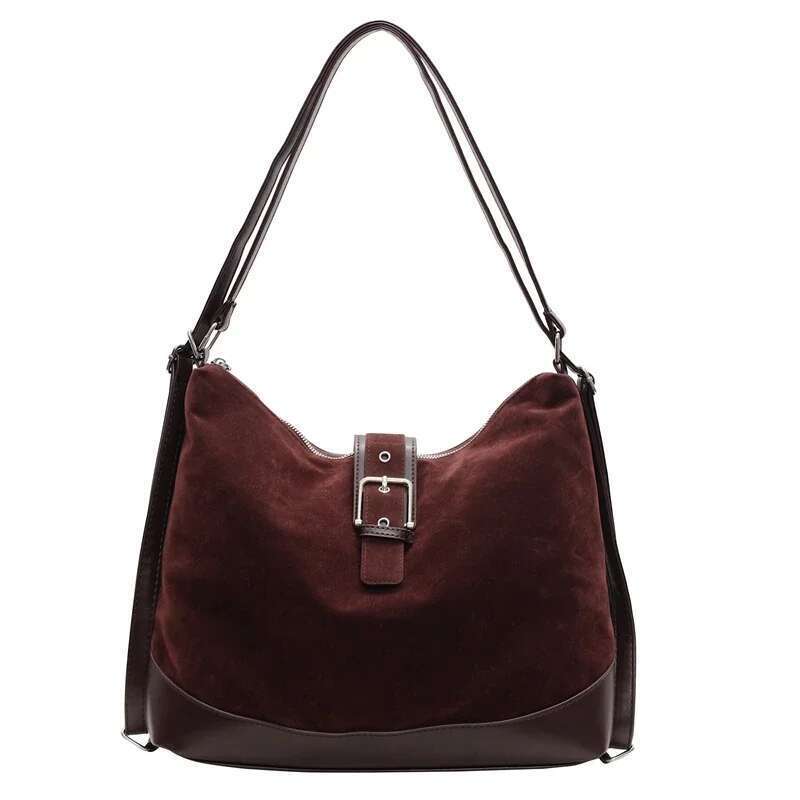 Faux Suede Underarm Bags for Women 2025 Spring Y2K New Shoulder Crossbody Bag Females Handbags and Purses