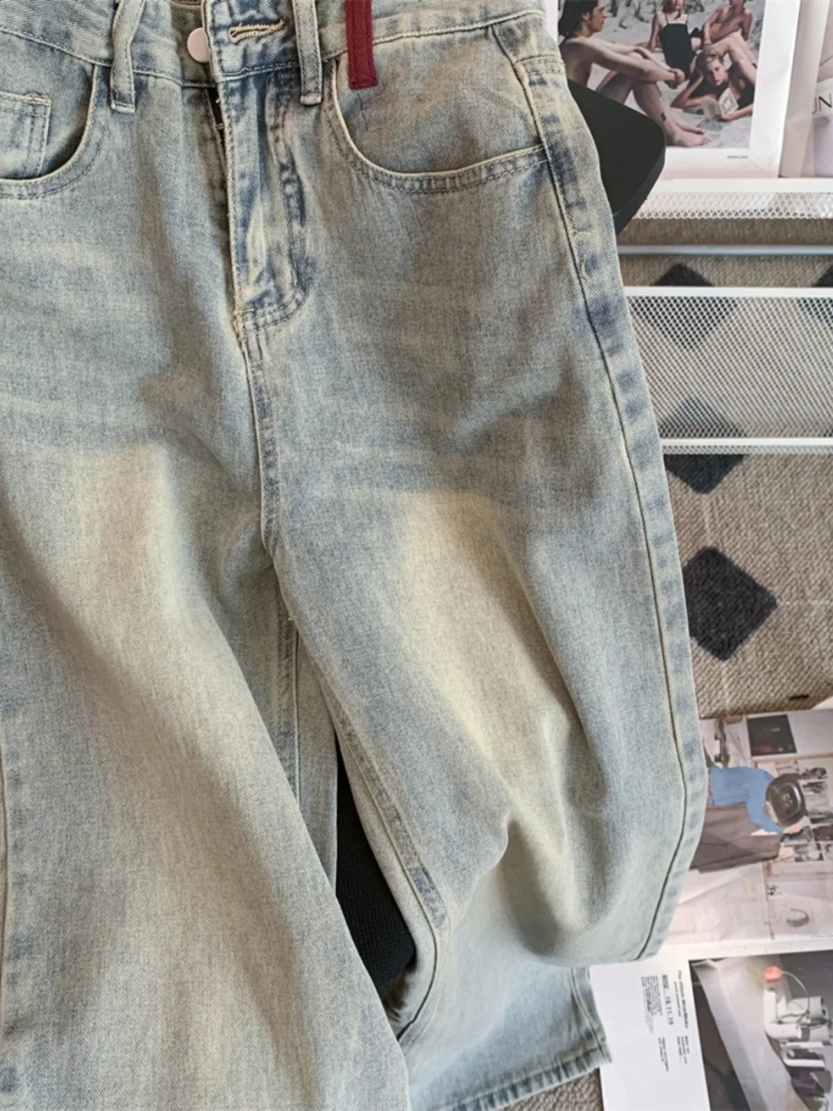 Harajuku Vintage High Waist Loose Jeans Womens Street Casual Trashy Style Pants Summer Y2K Wide Leg Baggy Denim Trouser 250113