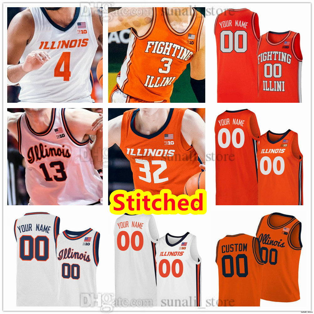 Stitched 2025 Illinois Fighting Illini College Basketball Jersey 4 Kylan Boswell 13 Tomislav Ivisic 32 Kasparas Jakucionis 3 Ben Humrichous 21 Morez Johnson Jr.