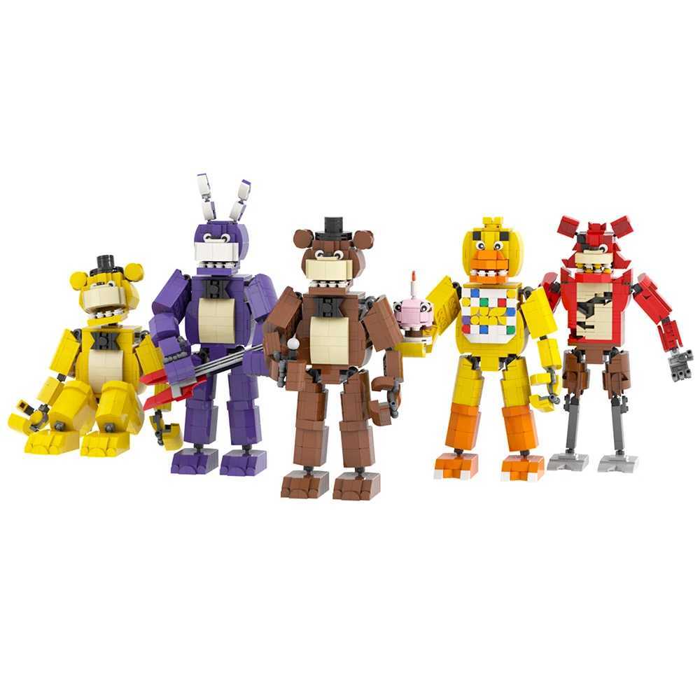 MOOXI Horror Game Set MOC Bricks Movie Scenes Bear Action Figures Building Blocks Kids Education Toys For Children Birthday Gift W250115