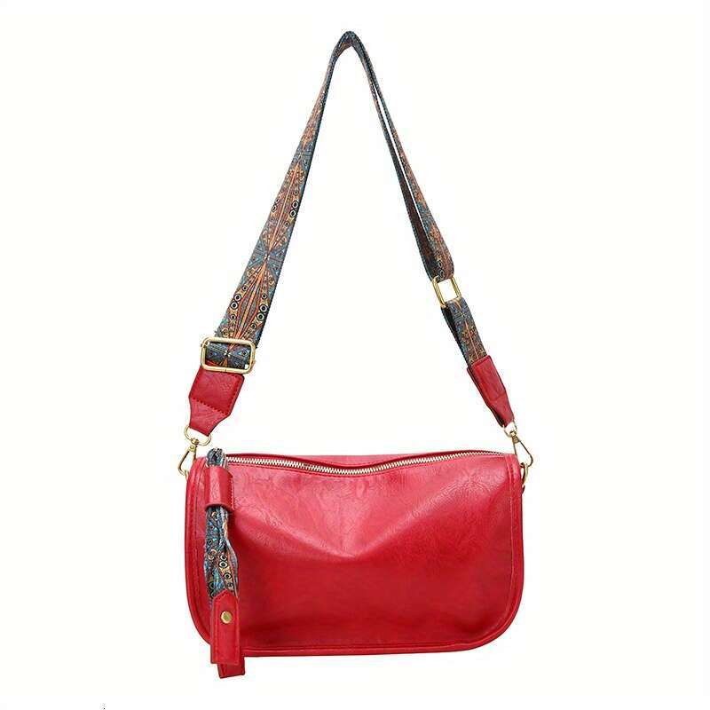 Pattern zipper crossbody fashionable bag, wide shoulder strap, large capacity daily wallet - view 8