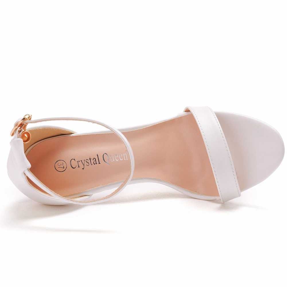 hot New Ankle Strap White Wens High H 11CM Sandals Fem Party Shoes Big Size 46 Black Stiletto Fashion Pumps Z250121