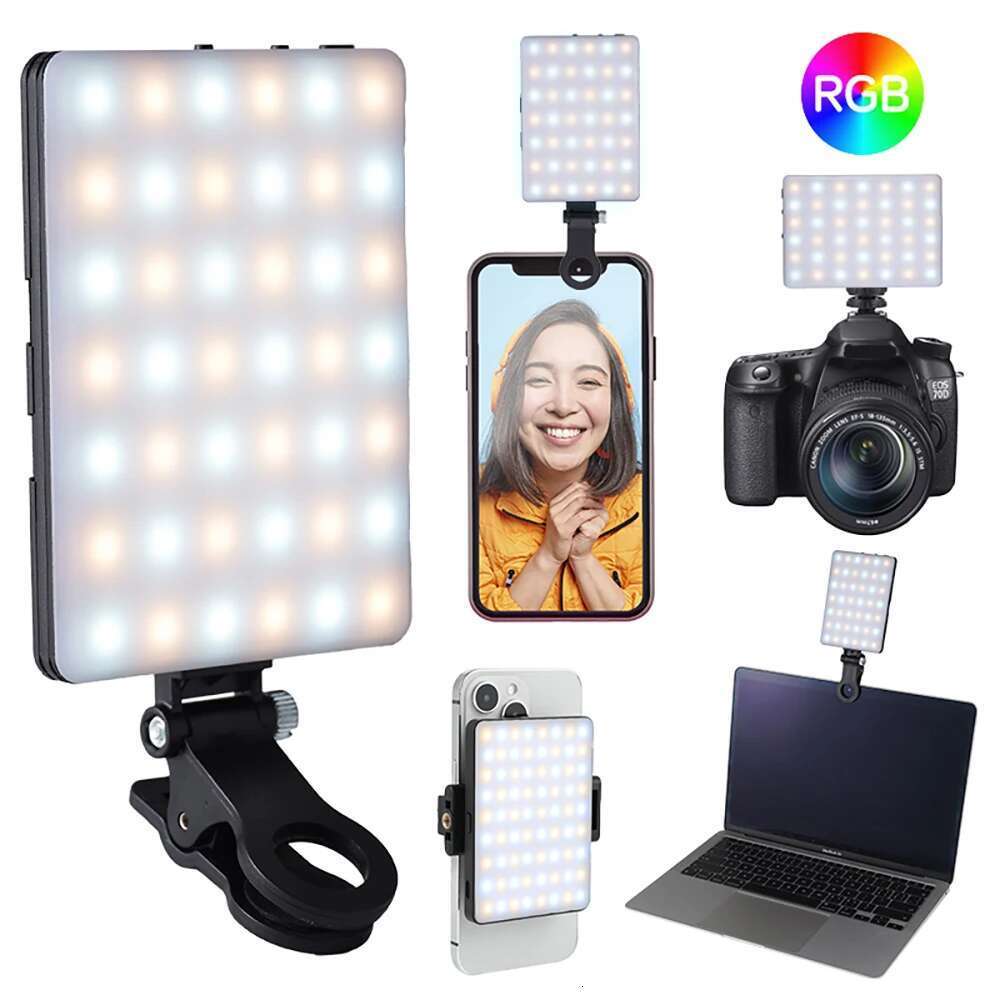 Mini remplissage LIGHT RGB LED Straight Video Pocking Pocking Pocket Live Vlog Clip pour téléphone iPhone iPad APACERAP