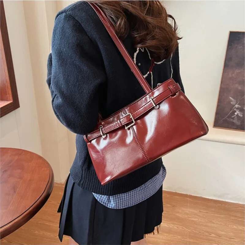 Retro Belt Design PU Leather Shoulder Bags Women Korean Fashion Underarm Bag 2025 New Winter High-Quality Trend Handbags