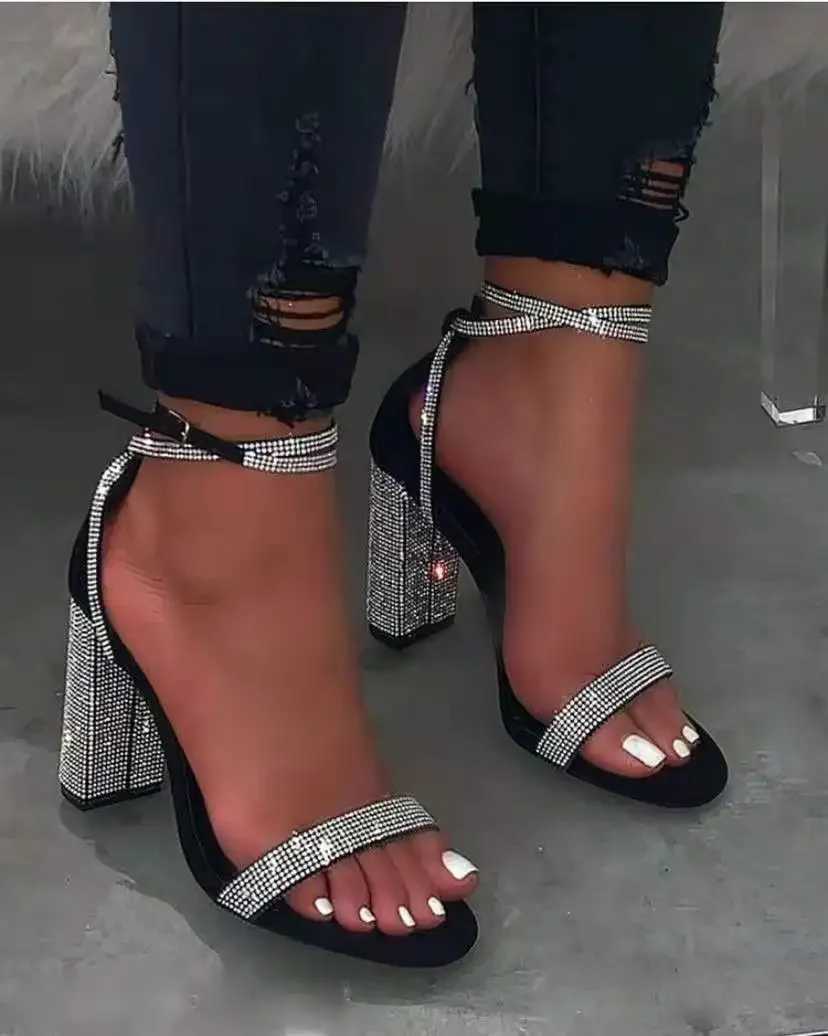 Heel Wen Rhinestone Sexy Transparent High H New Sandals Fem New Summer Party Dress Shoes Ladies Pumps Plus Hot Size Z250121