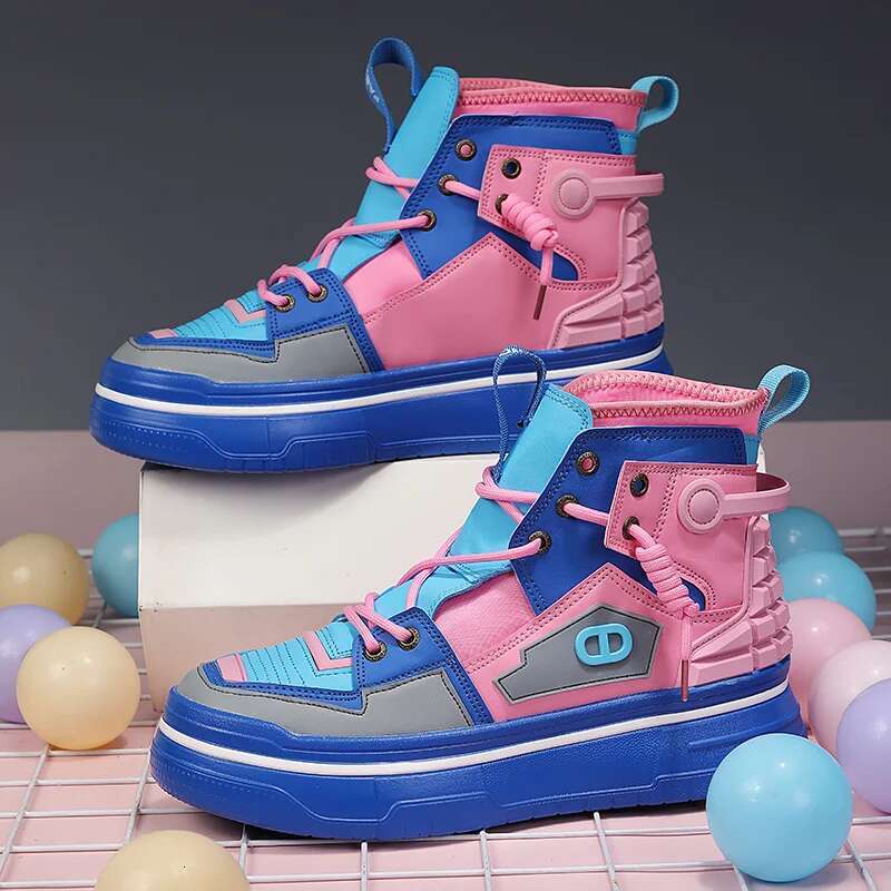 Fashion Colorful Men's High-Top Platform Casual Sneakers Man Hip-Hop Designer Shoes for Men baskets hommes