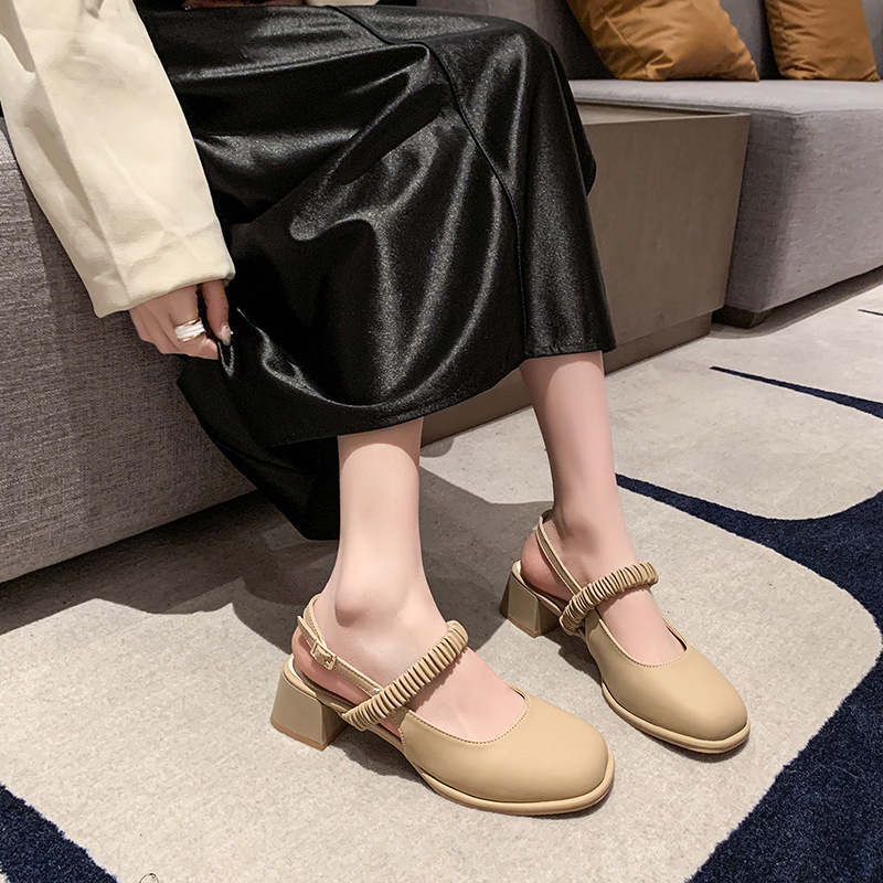 Women Sandals Fashion High Heel hot New Style Simple Design Versatile Triple Beige Khaki Free shipping