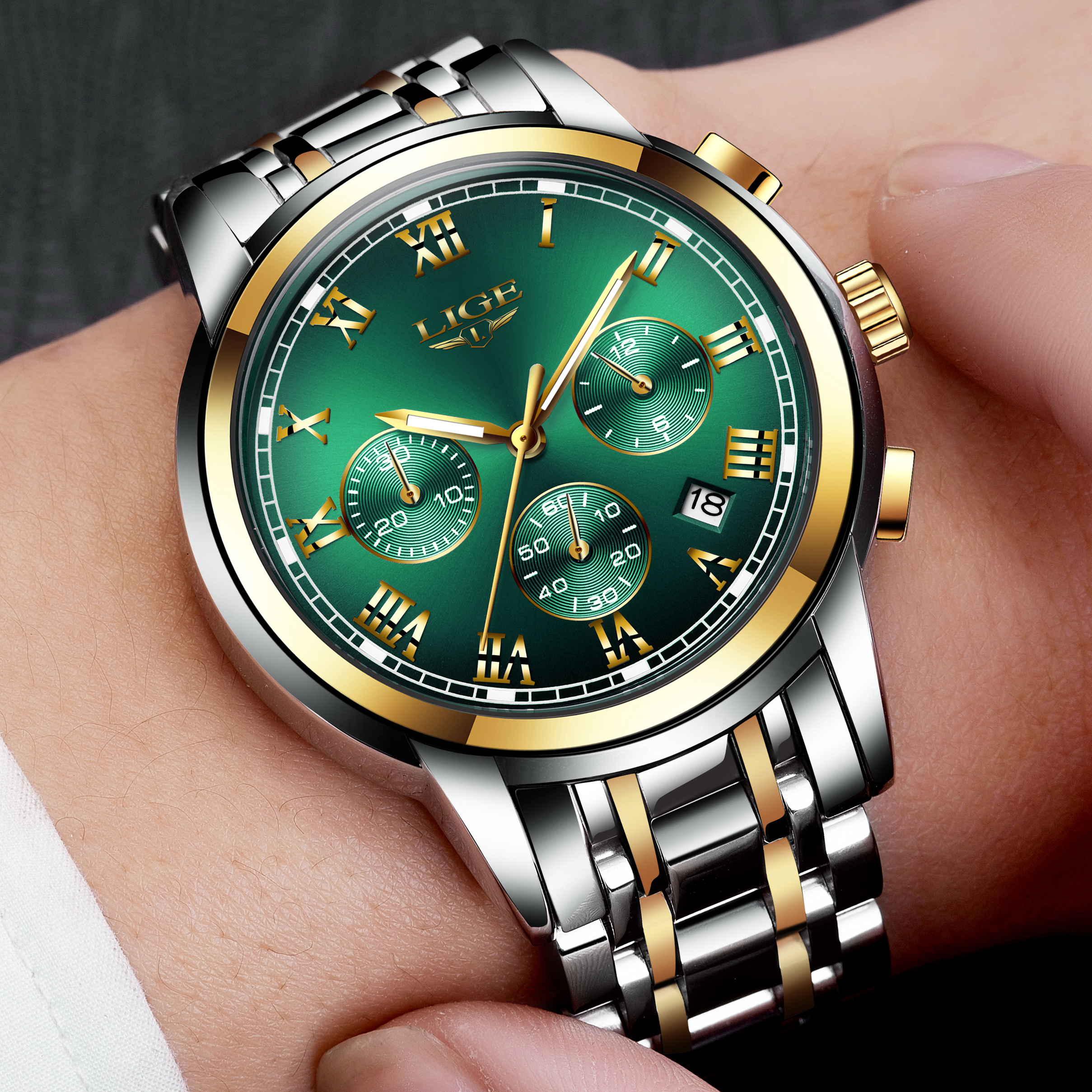 2025 New LIGE Watches Men Luxury Brand Chronograph Male Sport Watches Waterproof Stainless Steel Quartz Men Watch
