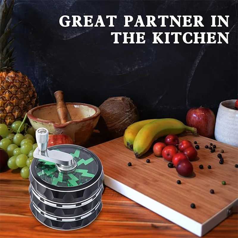 63mm manual crank 4-layer high-quality zinc alloy herb grinder herb grinder tobacco smoking tool and traditional crusher W250121