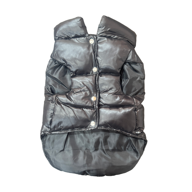 free shipping Designer Dogs Clothes Apparel Windproof Waterproof Dog Winter Coat - Warm Vest & Knitted Hat Set for Small-Medium Pets Black XS A765
