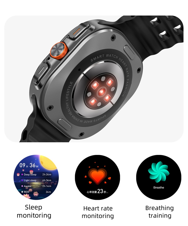 New DT WATCH ULTRA Smart Watch Heart Rate Blood Oxygen Monitoring Compass AI Voice Recording TWS Connection free shipping