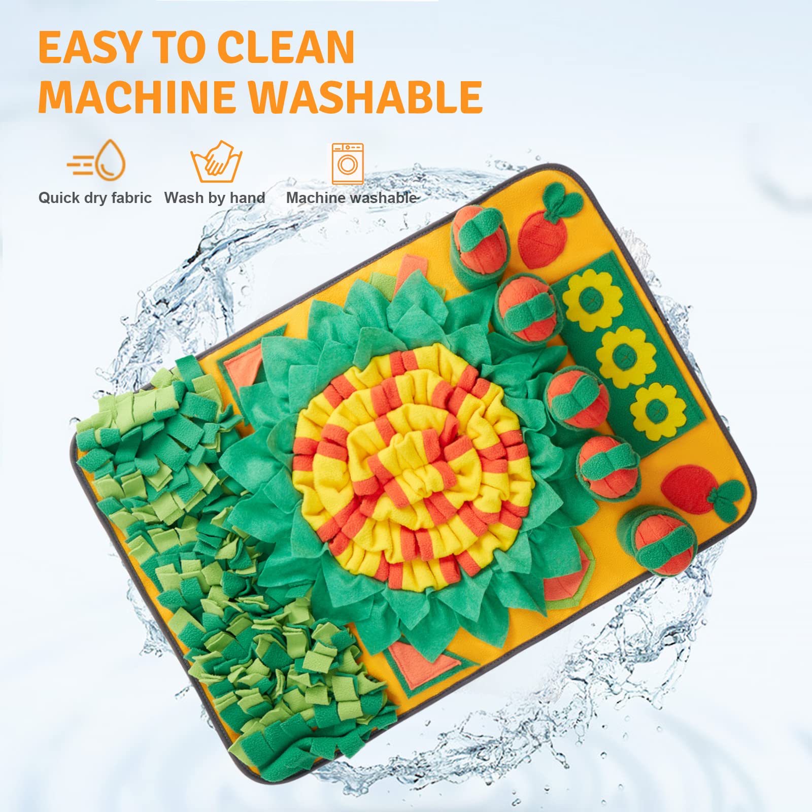Snuffle Mat for Dogs Large Dog Feeding Mats Pet Dog Sniff Mat Nosework Slower Feeder Interactive Dog Mat for Stress Relief Encourage Natural Foraging  - view 5