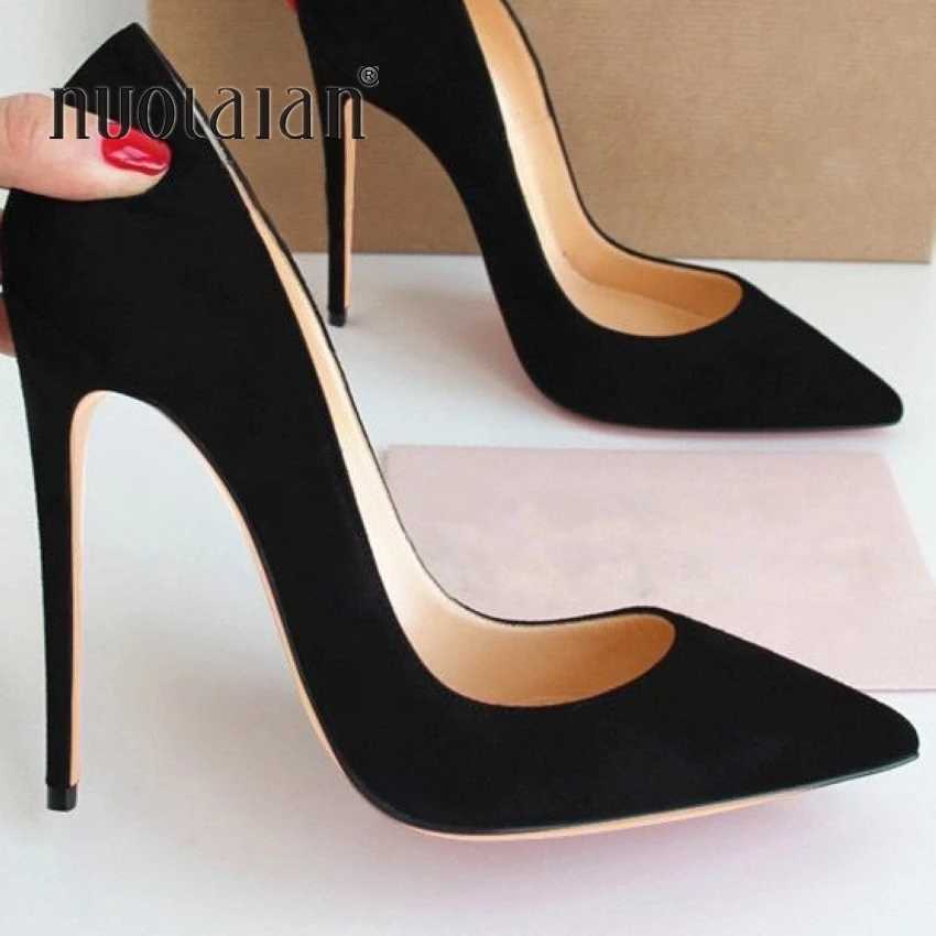 Brand New Hot Fashion Suede Leather Wan Shoes Sexy Stilettos Ladies High H 12Cm/10Cm/8Cm Pointed Toe Wen Pumps Z250121