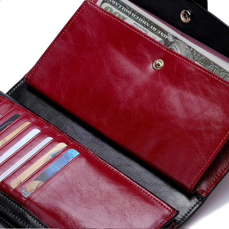 Women Genuine Leather Wallets Female Zipper Purses Big Capacity Woman Purse Ladies Long Hasp Wallet Clutch Coin Card Holders 250118